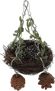 Natural Rattan Bird Nest Swing for Parrots Small Medium Large Safe Durable Hanging for Bird Cages Creative Design for Chewing and Exploration