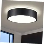Flush Mount Ceiling Light Fixture, Round LED Light Fixture, 11.81 In Black