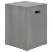 Lucca Square Polished Concrete Stool Grey