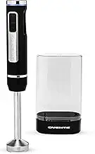 OVENTE Cordless Immersion Hand Blender, Rechargeable Handheld Portable Stick Mixer with 8 Mixing Speed Option, One-Touch Control and Stainless Steel Blades for Smoothies, Shakes or Soups, White HR781W