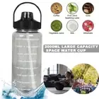 With Time Markings BPA Free Sports Gym 2L Water Bottle Motivational Drink Flask