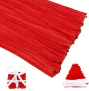 150 Pieces Christmas Pipe Cleaners Chenille Stem, Red Craft Pipe Cleaners,Diy Cr
