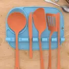 Spoon Rack Washable Storage 2-in-1 Spatula Spoon Rack 5 Slots Holder Silicone