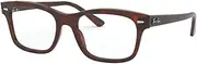 Ray-Ban Men's RX5383 Rectangular Eyeglass Frames Non Polarized Prescription Eyewear, Havana Opal Red/Demo Lens, 52 mm