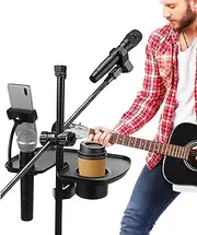 Microphone Stand Tray | Recording Shelf Attachment | Anti-Slip Clamping Microphone Stand Tray for Studio, Recording, Live Streaming, Performance