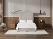 My Style Framed Headboard & Slimline Base - Double / Haze / Drawer Base
