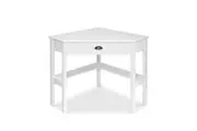 Corner Desk Triangle Computer Study Desk Workstation Storage Drawer Shelf White