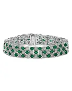 Bloomingdale's Fine Collection Emerald & Diamond Flex Bracelet in 14K White Gold
