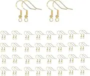 40pcs Sterling Silver Earring Hooks,Hypoallergenic Wire Hooks for Earrings Jewelry,DIY Making (Gold)