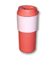 Tupperware Tumbler Eco To Go Cup Hot or Cold Sleeve 16 oz. Coral Pink ❤️