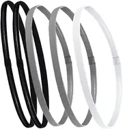 [NOLITOY] 5Pcs Non Slip Sports Headbands Portable Sweatbands for Women Elastic Skid Hair Bands for Yoga Running and Gym Workouts Breathable and Comfortable Design