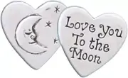 Basic Spirit Pocket Token Coin - Heart Love to Moon Coin - Handcrafted Pewter