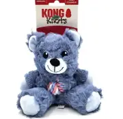Kong Teddy Knots Bear Small Blue Squeaky Soft Plush Toss & Shake Dog Toy 7x6"