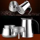 Italian Style Coffee Pot Kettle Stainless Steel Espresso Maker Stove Top.