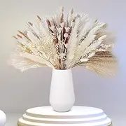 109 Pcs Pampas Grass Decor Boho Home Decor Dried Flowers, Beautiful Natural Dried Pampas Grass Bouquet for Office Decor, Wedding Decor, Farmhouse Decor, Festival Decor