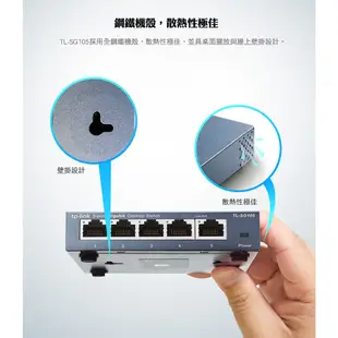 TP-Link hub 網路交換器 TL-SG105 5埠10/100/1000Mbps Gigabit交換器 原價屋