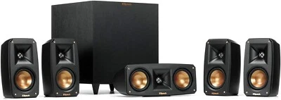 5.1 Home Music Sound Klipsch Black Reference Theater Pack Surround Sound System