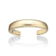 10K Yellow Gold Open Toe Ring One Size Fits Most Toes-3 mm Wide-Adjustable 1pc