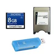 8GB CF Memory Card Compact Flash Card + CF-PCMCIA Adapter + SSK USB2.0 Reader