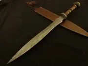 ROMAN GLADIUS HISTORICAL CUSTOM MADE DAMASCUS STEEL BLADE, DAGGER WARIOR SWORD