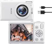 8K Digital Camera, 68MP Vlog Camera, Portrait Selfie Camera with Beauty Filters, Connect & Print, 16x Zoom for Sports Concerts Travel (White)