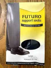 Futuro Mens Dress Support Socks, Firm Compression 20-30 Mm/Hg, Navy, Size: Large