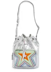 Stella Mccartney Kids Metallic Faux Leather Bucket bag - Silver Silver - One ONE