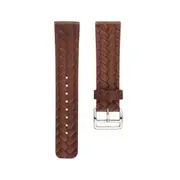 High-Grade Bright PU Leather Watch Strap For Samsung S3 Braided Pattern 22MM Watch Strap- Brown