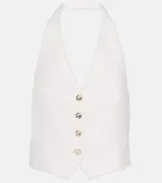 [Veronica Beard] Veronica Beard Arabella linen-blend vest AU 6 white