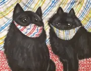 Schipperke Quarantine Pop Art Print 11x14 Dog Collectible Signed by Artist KSams