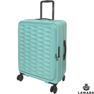【LAMADA 藍盾】24吋前開式炫麗格紋系列行李箱/旅行箱(4色可選)