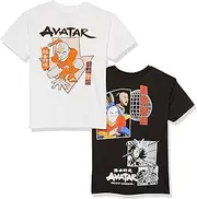 [Avatar The Last Airbender] Big Aang, Katara, Sukko Boys 2-Pack T-Shirt Bundle Set-Nickelodeon