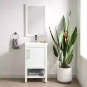 SUDIO Bath Vanity 20.4" Concealed Hinges Open Shelves Soft Close Doors White
