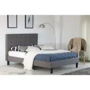 Albany Button Double Bed Frame Fabric Grey