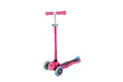 Globber Primo V2 Scooter with Lights and Griptape - Fuchsia / Sky Blue