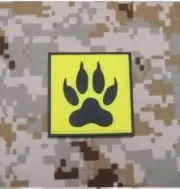 VELCRO® BRAND Fastener Morale Patch PVC Paw K9 Yellow Black 2"