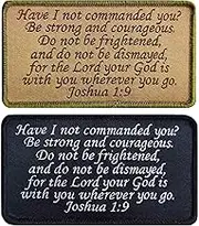2 Pieces Joshua 1:9 Bible Verse 210 Have I NOT COMMANDED You Embroidery Hook & Loop Tactical Patch for Hat Bags Clothes Shoes