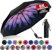 [Trenovo] Travel Umbrella for Rain - 2023 Pro-Series Compact Umbrella, Small Umbrella for Backpack, Portable, Lightweight, Windproof, Heavy Duty, Automatic Folding Umbrella