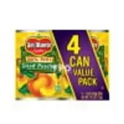 DEL MONTE Yellow Cling Sliced Peaches, 100% Juice, Canned Fruit, 4 Pack, 15 oz C