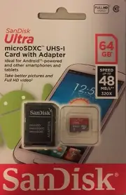 Sandisk 64GB Mobile Ultra UHS-I class 10 micro SD card SDHC GoPro Hero 48MBs C10