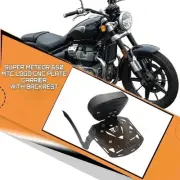 "CNC CARRIER WITH BACKREST & PLATE, BLACK FIT FOR ROYAL ENFIELD SUPER METEOR 650