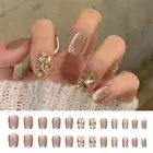 French False Nails Short Ballerina Nail Tips New Press on Nails DIY