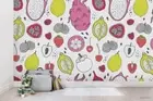 3D Fruits Pattern Cartoon Colorful Self-adhesive Removeable Wallpaper Wall Mural