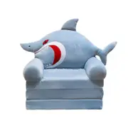 Catzon Cute Cartoon Kids for Toddler 2 in 1 Comfy Fold Out Couch Bed-Shark