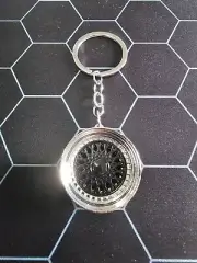 BBS RS (BLACK + SILVER) JDM RACING WHEELS KEYCHAIN KEYRING *