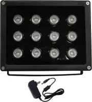 AUTENS IR Illuminator 850nm 12-LED 90 Degree Wide Angle IP67 Waterproof IR Light