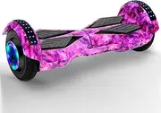 XCJump Hoverboard 8 Self Balancing Scooter with LED and Bluetooth Music Speaker Electric Scooter for Kids Adults (Purple)