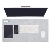 31.5" x 15.7" Felt Desk Pad Protector, Upgrade Non-Slip Desk Mat, Light Gray