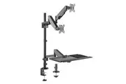 Brateck Gas Spring Sit Stand Workstation with Dual Monitor Mount (DWS20-C02)