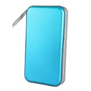 CD Case Holder, 80 Capacity CD/DVD Case Holders Wallet Hard Plastic CD Sky Blue